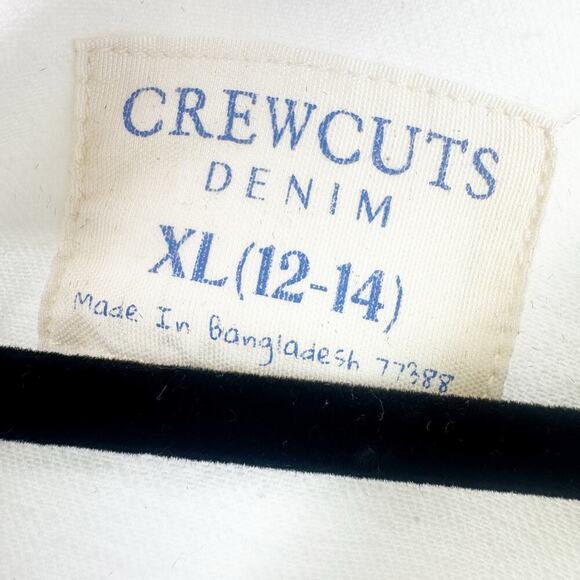 J. Crew Girl's Cropped Denim Trucker Jacket Long Sleeve in White Size XL NWT - Picture 10 of 10